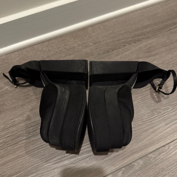 Steve Madden Charlize Black Satin Platform Heels | Size 6.5 - Picture 6 of 11